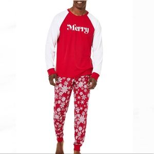 Men’s Family Pj’s MED Set Merry NWT
